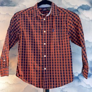 Wrangler plaid button down - size 6-7